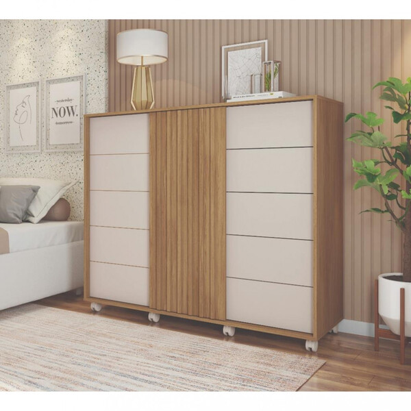 Cômoda 5 Gavetas 1 Porta Pegasus Caemmun