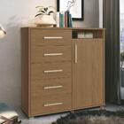 Cômoda 5 Gavetas 1 Porta Siena F08 Freijó - Mpozenato