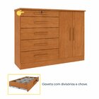Cômoda 5 Gavetas 2 Portas 136cm Istambul Cinamomo