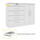 Cômoda 5 Gavetas 2 Portas 136cm Istambul Neve