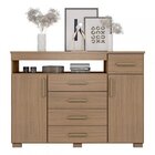 Cômoda 5 Gavetas 2 Portas 1 Nicho Oslo Espresso Móveis Havana