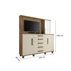 Cômoda 5 Gavetas 2 Portas Com Espelho Estrela Cinamomo/off Wh