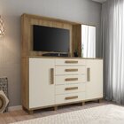 Cômoda 5 Gavetas 2 Portas Com Espelho Estrela Cinamomo/off Wh