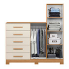 Cômoda 5 Gavetas 2 Portas Com Pés E Espelho New Master Albatr