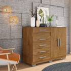 Cômoda 5 Gavetas 2 Portas Com Pés Flex Co8030 Araplac