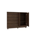 Cômoda 5 Gavetas 2 Portas Istambul Tcil Móveis Cacau