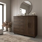 Cômoda 5 Gavetas 2 Portas Istambul Tcil Móveis Cacau