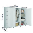 Cômoda 5 Gavetas 2 Portas Ripado Colosso Com Rodízios  Caemmun