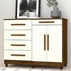 Comoda 5 Gavetas 5 Gavetas Mattiê Imbuia Branco Off Dicasa