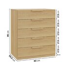 Cômoda 5 Gavetas 80cm Jade Cabecasa Madeiraoriginals Avelã