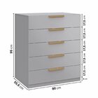 Cômoda 5 Gavetas 80cm Jade Cabecasa Madeiraoriginals Cinza Ur