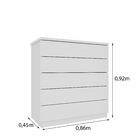 Cômoda 5 Gavetas 86cm Florença