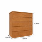 Cômoda 5 Gavetas 86cm Premium   Cinamomo