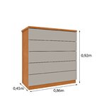 Cômoda 5 Gavetas 86cm Premium Cinamomo/off White