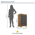 Cômoda 5 Gavetas  Itapema Carvalho Americano/grafite