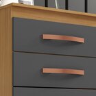 Cômoda 5 Gavetas  Itapema Carvalho Americano/grafite