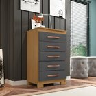 Cômoda 5 Gavetas  Itapema Carvalho Americano/grafite