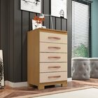 Cômoda 5 Gavetas  Itapema Carvalho Americano/off White