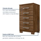 Cômoda 5 Gavetas  Itapema Malbec