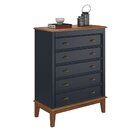 Cômoda 5 Gavetas Azul Petróleo