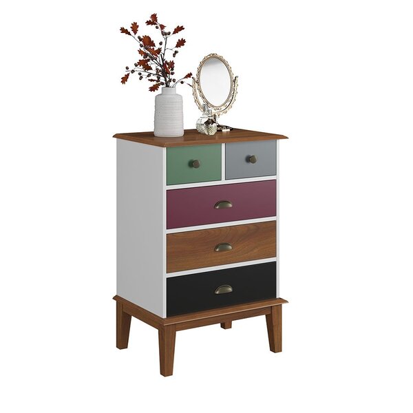 Cômoda 5 Gavetas Branco Color