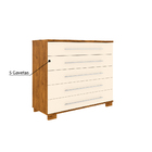 Cômoda 5 Gavetas Brilhante Nature Off White Madeirado