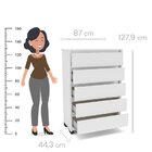Cômoda 5 Gavetas Coimbra Branco