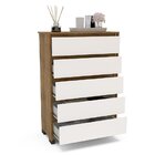 Cômoda 5 Gavetas Coimbra Freijó/off White