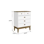 Cômoda 5 Gavetas Colonial  Freijó/branco