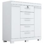 Cômoda 5 Gavetas Com Chave E Sapateira Diana Acp Móveis Branco