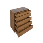 Cômoda 5 Gavetas Com Organizador Tampo Vidro Belize Cedro