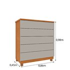 Cômoda 5 Gavetas Com Pés 86cm Premium   Cinamomo/off White