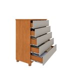 Cômoda 5 Gavetas Com Pés 86cm Premium   Cinamomo/off White