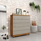 Cômoda 5 Gavetas Com Pés 86cm Premium   Cinamomo/off White