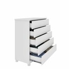 Cômoda 5 Gavetas Com Pés 86cm Premium   Neve