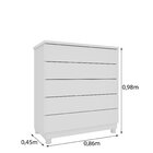 Cômoda 5 Gavetas Com Pés 86cm Premium   Neve