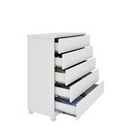 Cômoda 5 Gavetas Com Pés 86cm Premium   Neve