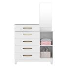 Cômoda 5 Gavetas E 1 Porta Com Espelho Lisboa Branco 937440