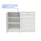 Cômoda 5 Gavetas E Chave Zeus Branco