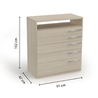 Cômoda 5 Gavetas E Nicho 100%mdp S725 Kappesberg - Texturizad