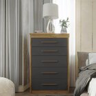 Cômoda 5 Gavetas Elegance Batrol Móveis Ipê Nobre/grafite