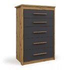 Cômoda 5 Gavetas Elegance Batrol Móveis Ipê Nobre/grafite