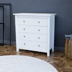 Cômoda 5 Gavetas Em Madeira Maciça Alba  Branco