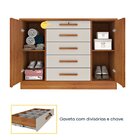 Cômoda 5 Gavetas Em Mdf/mdp Sol Cinamomo/off White