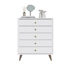 Cômoda 5 Gavetas Em Mdp 90x107,5x39cm Branco/gelo