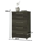 Cômoda 5 Gavetas Emas Móveis Primus Amêndoa