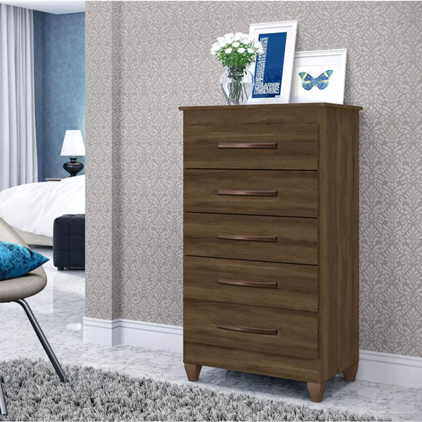 Cômoda 5 Gavetas Esmeralda - Albatroz Móveis - Cedro