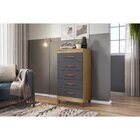 Cômoda 5 Gavetas Esmeralda Freijó / Titanium