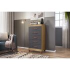 Cômoda 5 Gavetas Esmeralda Freijó / Titanium