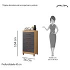 Cômoda 5 Gavetas Esmeralda Freijó / Titanium